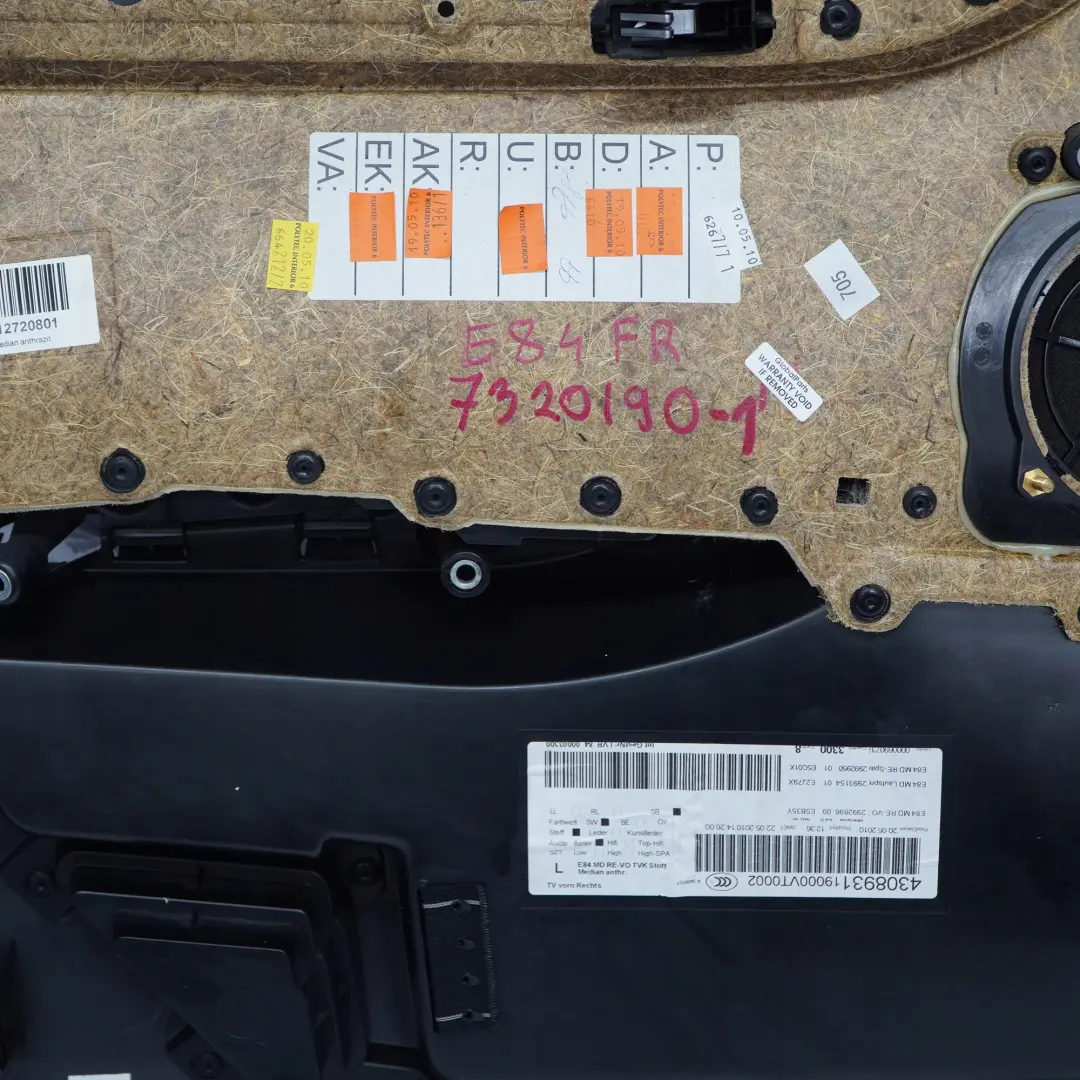 BMW X1 E84 Panneau Portieres Avant Droite Tissu Anthracite Effet Argente - SKU 7320190-1 - Numéro de pièce 7320190