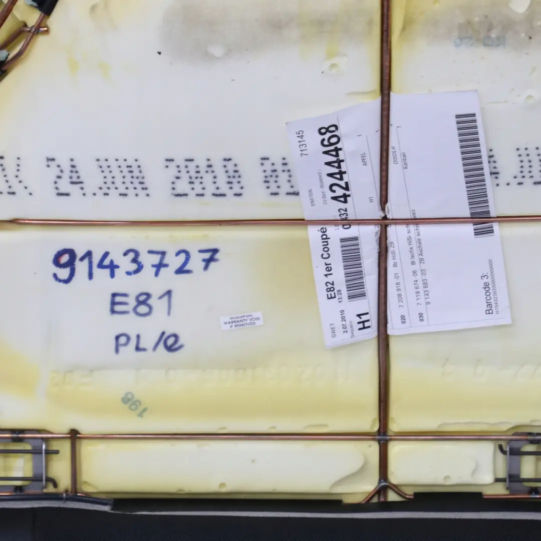 BMW E81 E82 Kanapa siedzisko tył półskóra - SKU 9143727 - Numer Części 9143727