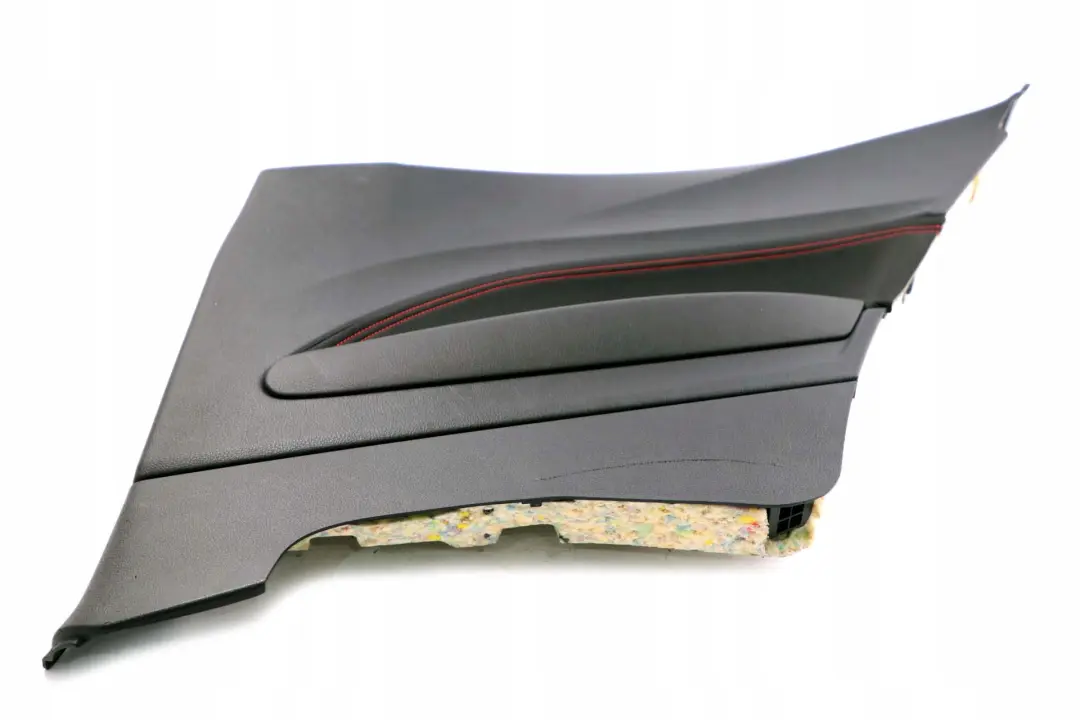 Trasero Derecho Lateral Panel Revestimiento Tela Antracita Rojo para BMW F21 con número de pieza 7285400 BMW F21 Trasero Derecho Lateral Panel Revestimiento Tela Antracita Rojo - SKU 7285400 - Número de pieza 7285400