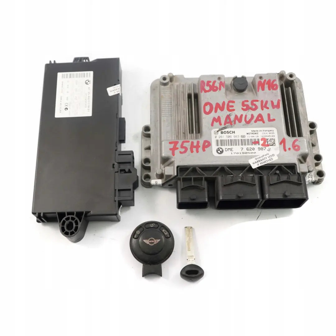 Mini R56 LCI One 55kW N16 1.6 75PS Centralina Dme CAS3 + Conclusioni - SKU 7620987-2 - Numero di parte 7620987