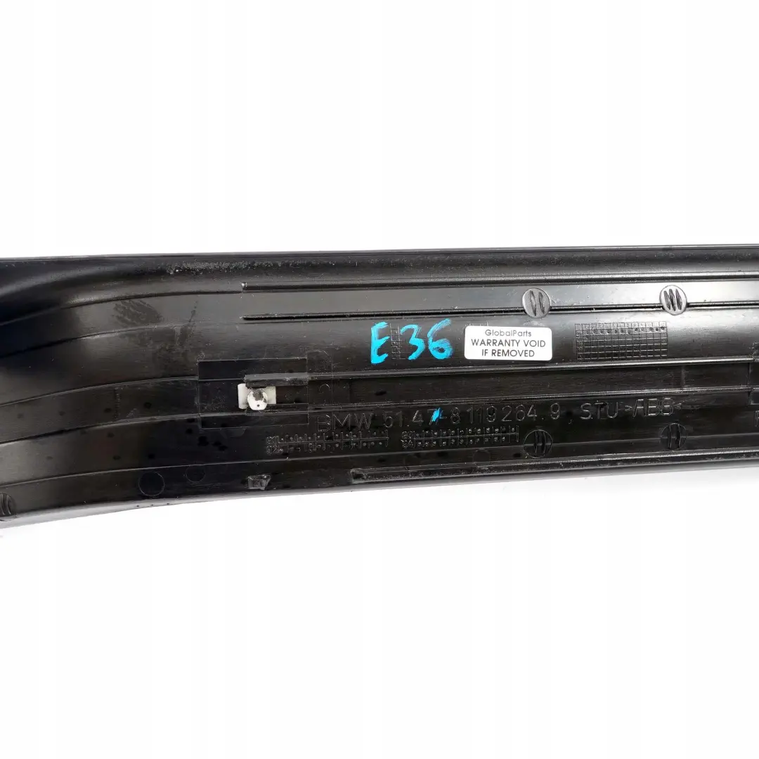 Right O/S Door Entrance Trim Panel Cover to BMW 3 Saloon Touring E36 Rear with Part number 8119264 BMW 3 Saloon Touring E36 Rear Right O/S Door Entrance Trim Panel Cover - SKU 8119264 - Part number 8119264