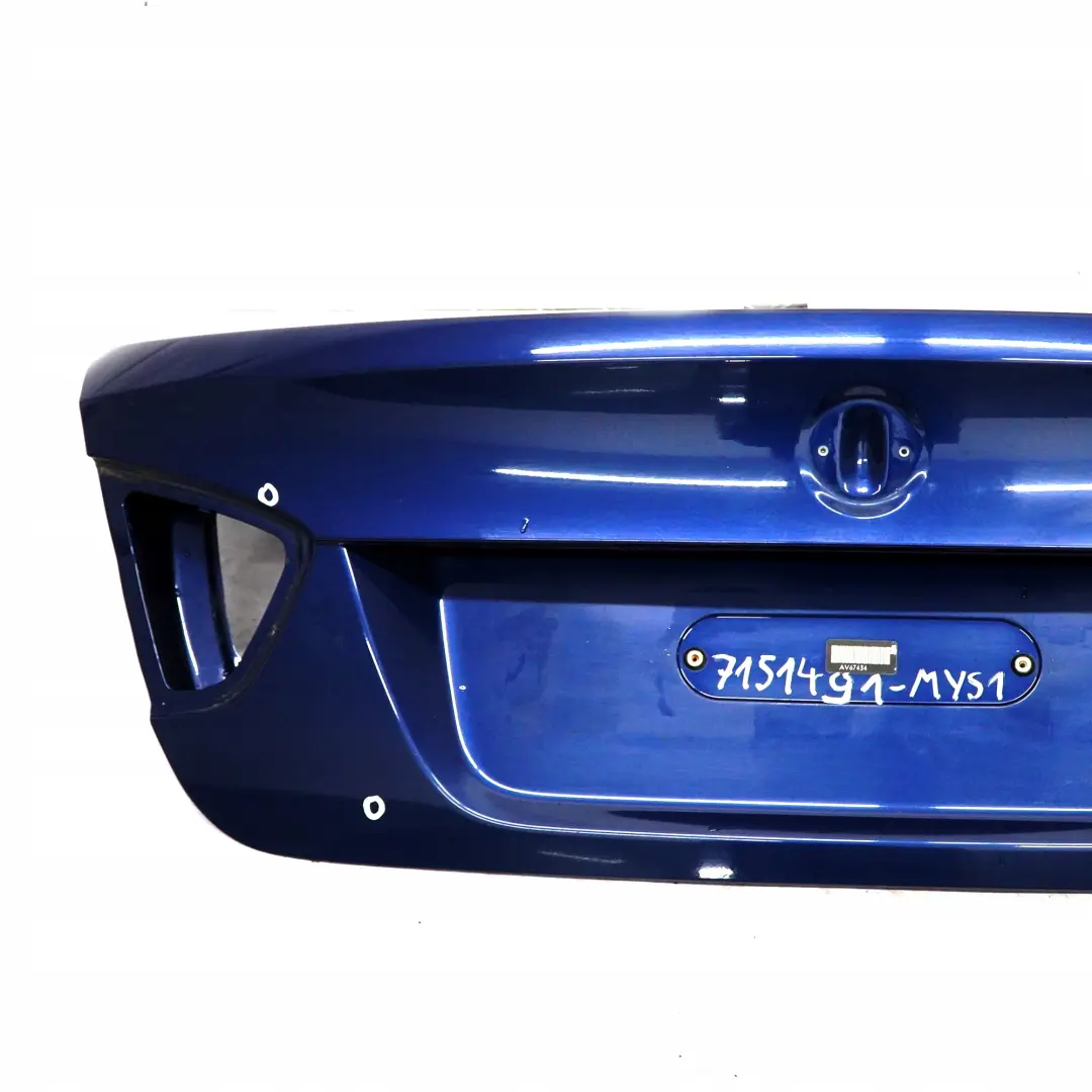 Boot Trunk Lid Tailgate Bootlid MYSTIC BLAU BLUE to BMW 3 SERIES 1 E90 Saloon Rear with Part number 41627151491 BMW 3 SERIES 1 E90 Saloon Rear Boot Trunk Lid Tailgate Bootlid MYSTIC BLAU BLUE - SKU 7151491-MYS1 - Part number 41627151491