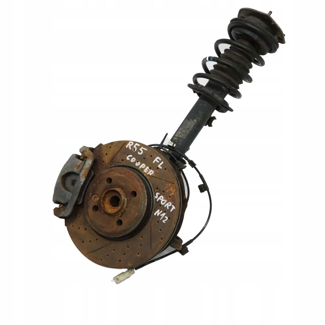 Suspension Delantera Izquierda Muelle Strut Pierna Freno para Mini R55 N12 Sport con número de pieza 6781903 Mini R55 N12 Sport Suspension Delantera Izquierda Muelle Strut Pierna Freno - SKU 6782211-2 - Número de pieza 6781903