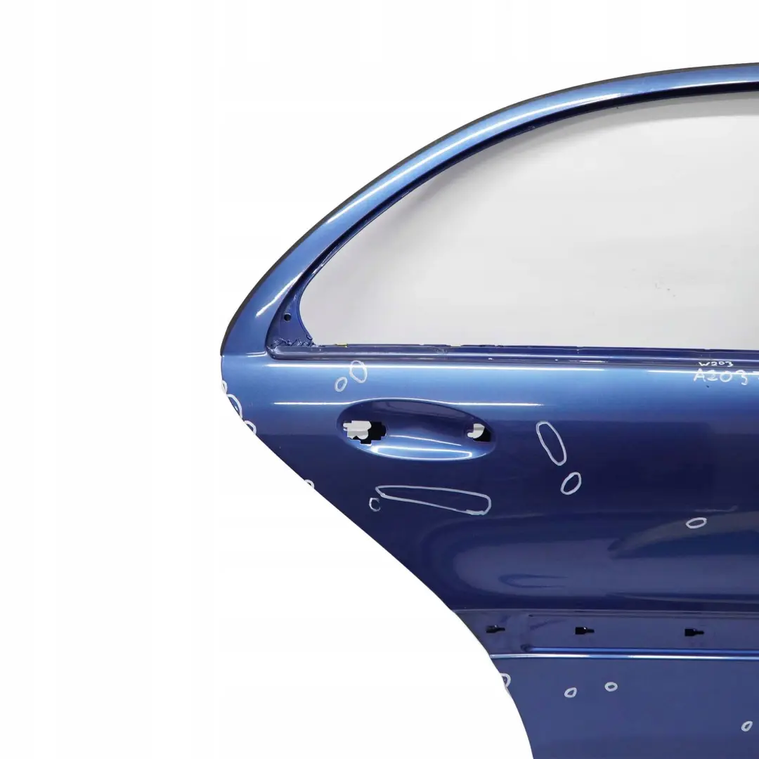 Clase C W203 Puerta Trasera Derecha Jaspisblau Azul Metalizado - 345 para Mercedes con número de pieza A2037300805 Mercedes Clase C W203 Puerta Trasera Derecha Jaspisblau Azul Metalizado - 345 - SKU A2037300805-JAS - Número de pieza A2037300805