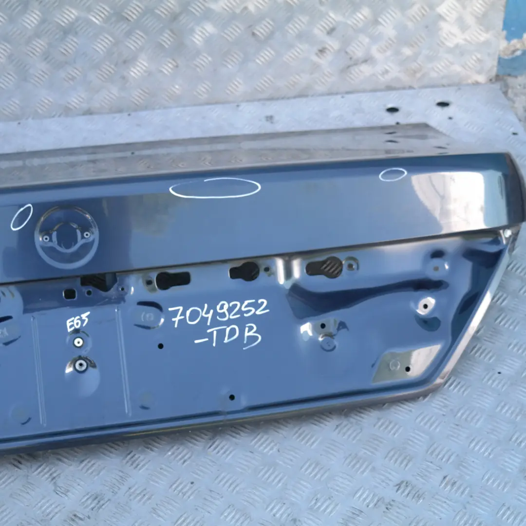 Genuine BMW 7 SERIES E65 E66 E67 Trunk Lid Boot Tailgate Toledoblau Toledo Blue to with Part number 7049252 Genuine BMW 7 SERIES E65 E66 E67 Trunk Lid Boot Tailgate Toledoblau Toledo Blue - SKU 7049252-TDB - Part number 7049252