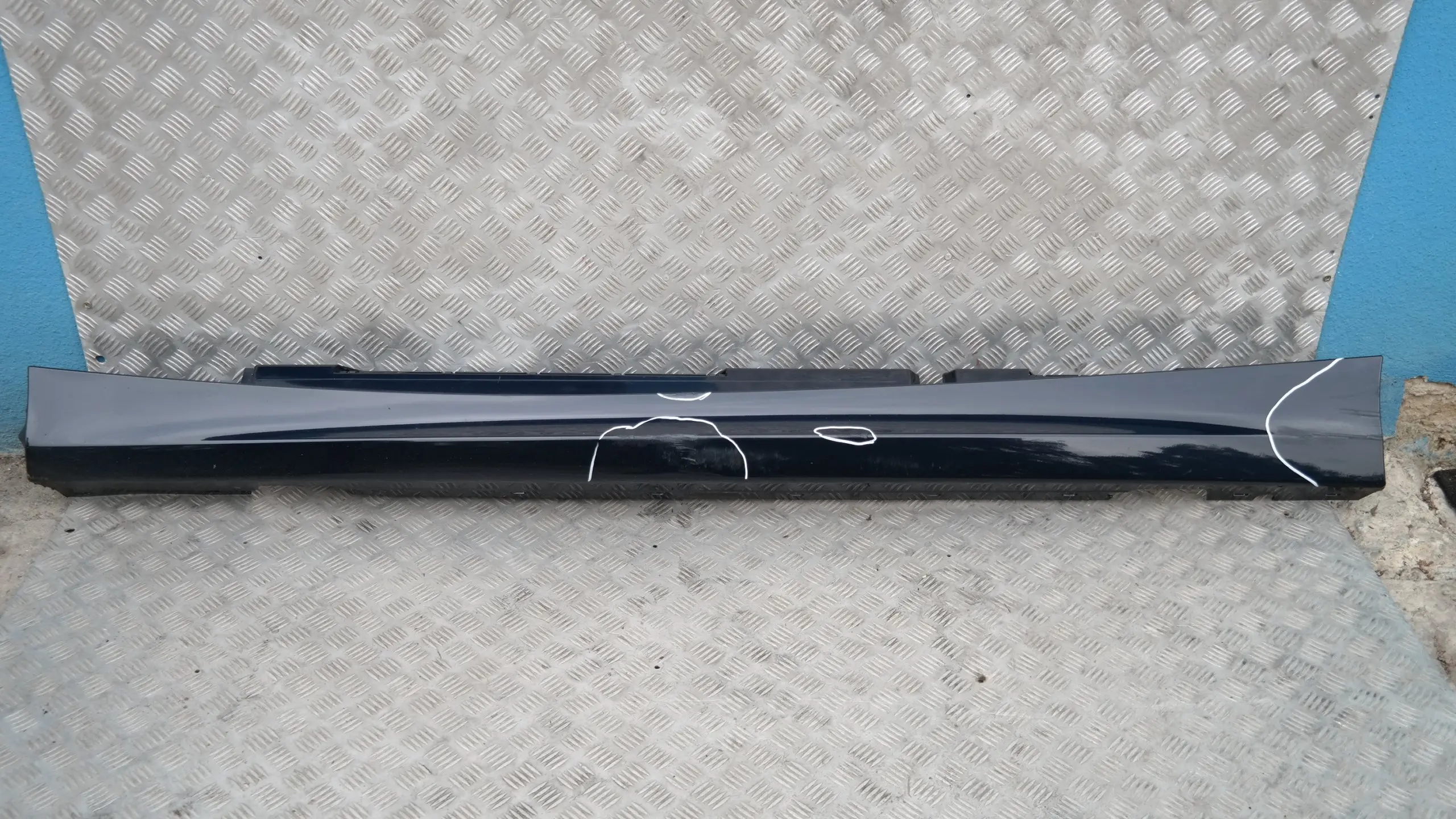 BMW E87 LCI Listello Portiera Apertura Gonna Sinistro Blu Monaco Blu