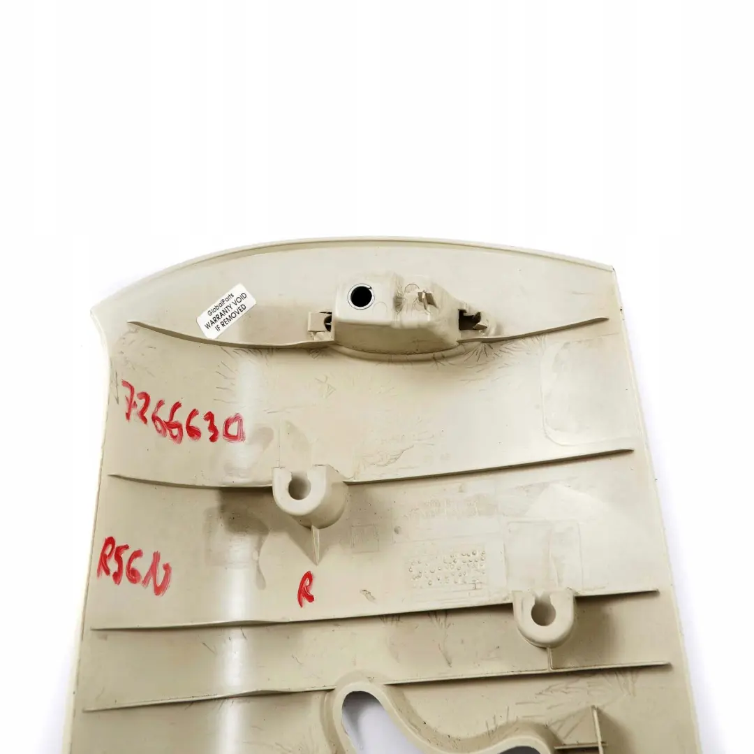 Tapa Columna C Derecha Beige Claro 7141534 para Mini Cooper One R56 LCI con número de pieza 7266630 Mini Cooper One R56 LCI Tapa Columna C Derecha Beige Claro 7141534 - SKU 7266630 - Número de pieza 7266630