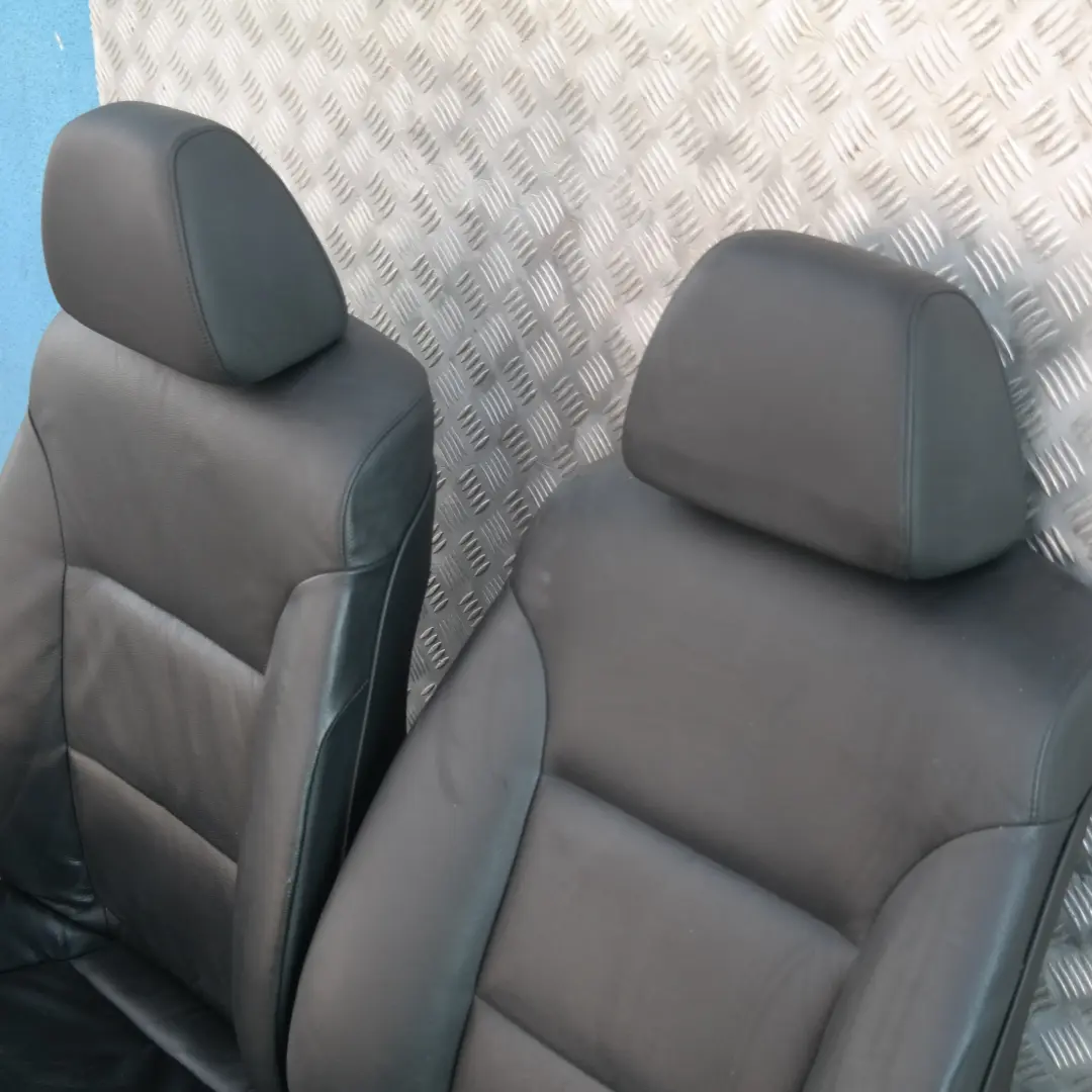 BMW 5 SERIES E60 E61 Black Leather Interior Front Seats Driver Passenger Side - SKU E60 E61 Black Leather Front Seats - Part number E60 E61 Black Leather Front Seats