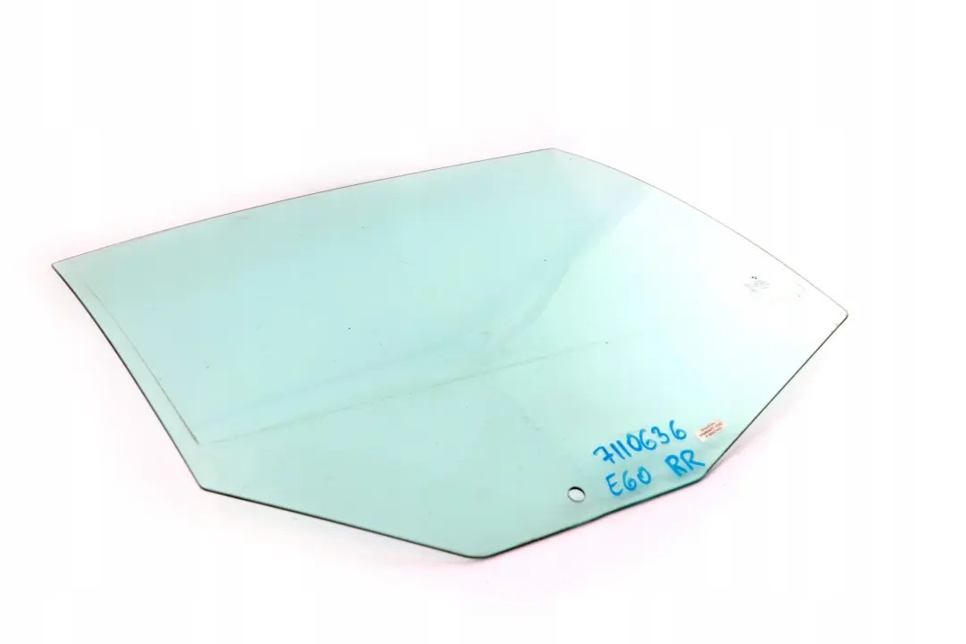 BMW E60 Side Window Glass Pane Green Door Rear Right O/S AS2 - SKU 7110636 - Part number 51357110636