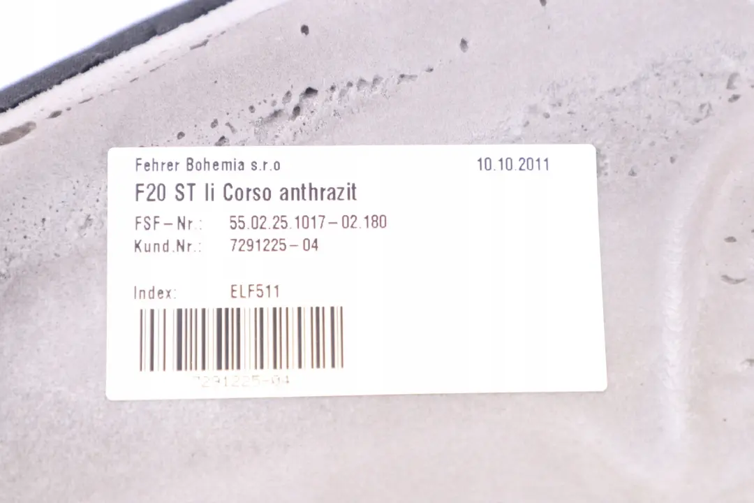 BMW 1 Series F20 F21 Rear Left N/S Seat Side Finisher Cloth Fabric Anthracite - SKU 7291225 - Part number 7291225