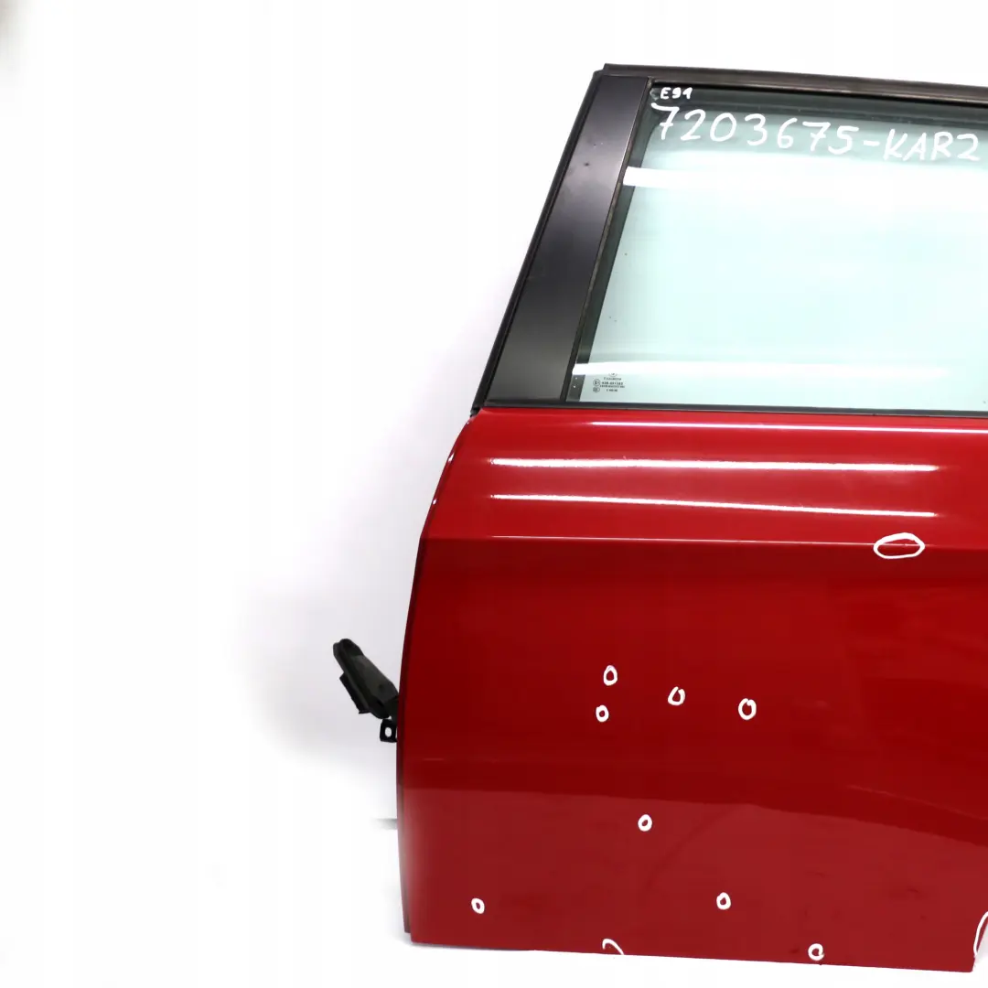 Door Rear Left N/S Karmesinrot Crimson Red - A61 to BMW 3 Series E91 Touring with Part number 7203675 BMW 3 Series E91 Touring Door Rear Left N/S Karmesinrot Crimson Red - A61 - SKU 7203675-KAR2 - Part number 7203675