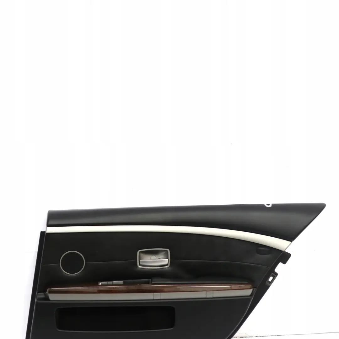 Larga Puerta Trasera Derecha De Cuero Nasca Forro Negro Moldura para BMW Serie 7 E66 con número de pieza 9154750 BMW Serie 7 E66 Larga Puerta Trasera Derecha De Cuero Nasca Forro Negro Moldura - SKU 9154750 - Número de pieza 9154750