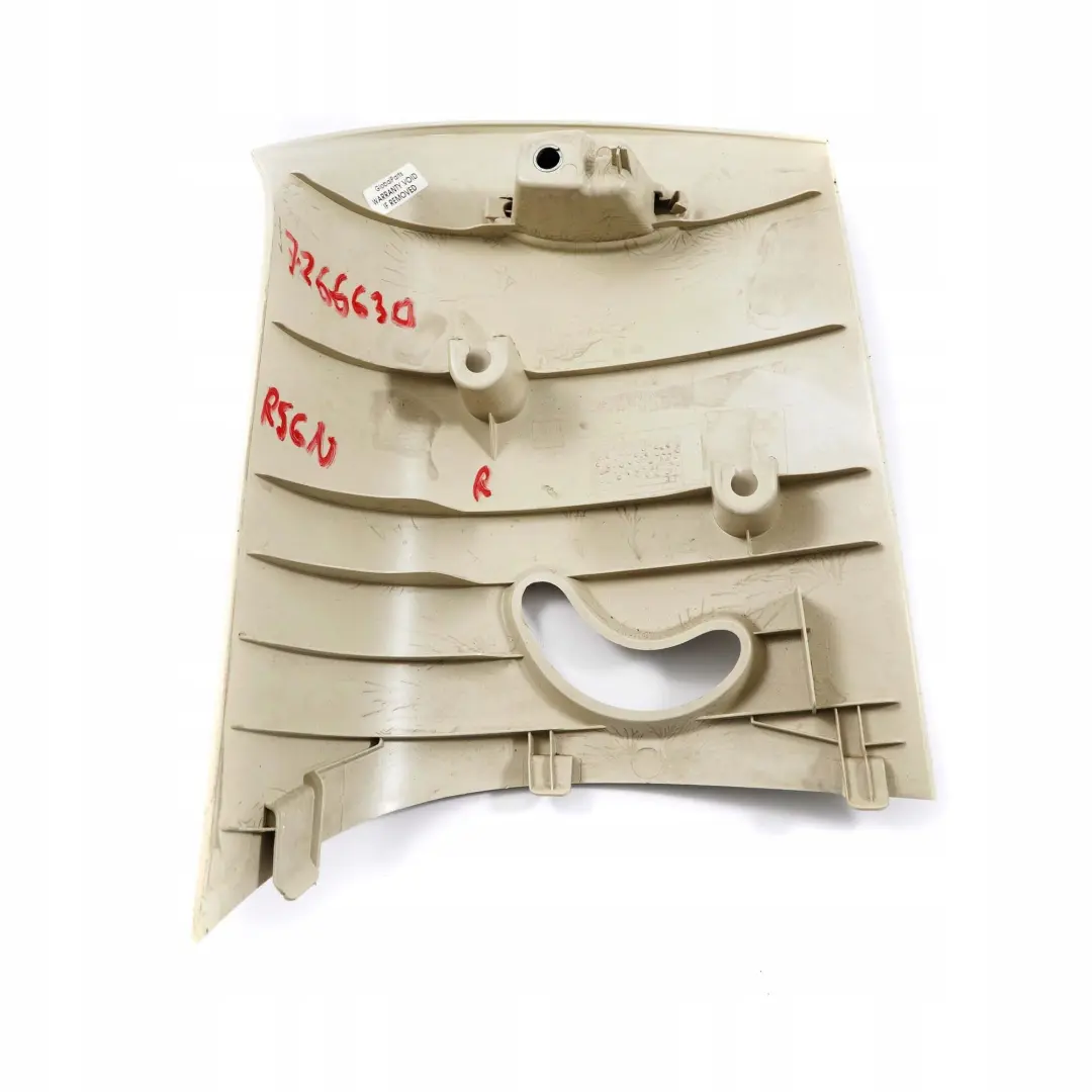 Tapa Columna C Derecha Beige Claro 7141534 para Mini Cooper One R56 LCI con número de pieza 7266630 Mini Cooper One R56 LCI Tapa Columna C Derecha Beige Claro 7141534 - SKU 7266630 - Número de pieza 7266630
