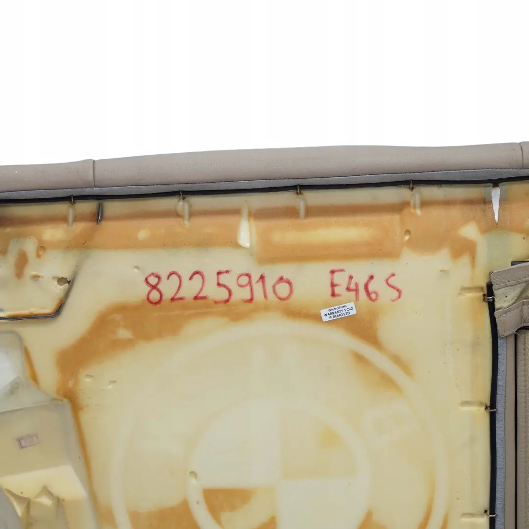 Back Backrest Cover Leather Montana Light Beige to BMW 3 E46 Saloon Rear Seat with Part number 8225910 BMW 3 E46 Saloon Rear Seat Back Backrest Cover Leather Montana Light Beige - SKU 8225910 - Part number 8225910