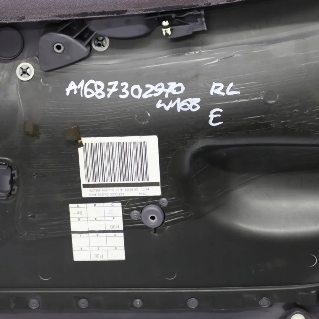  Mercedes-Benz A-Class W168 Rear Left N/S Door Card Trim Panel Cloth Slate Grey - SKU A1687302970 - Part number A1687302970
