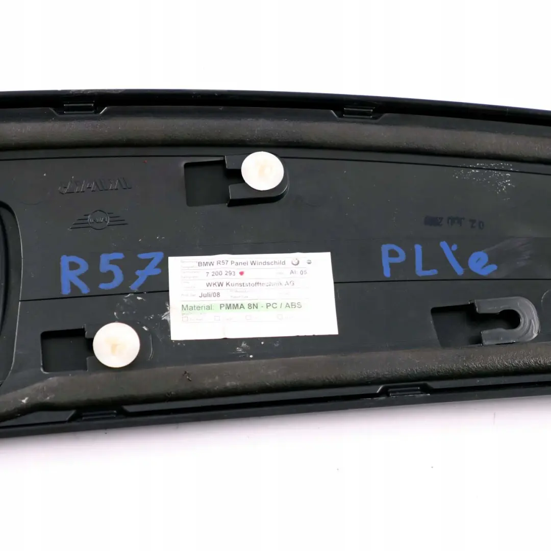 Couverture Tablier Haut Noir 5113 pour Mini Cabriolet R52 R57 à propos du numéro de pièce 7200293 Mini Cabriolet R52 R57 Couverture Tablier Haut Noir 5113 - SKU 7200293 - Numéro de pièce 7200293