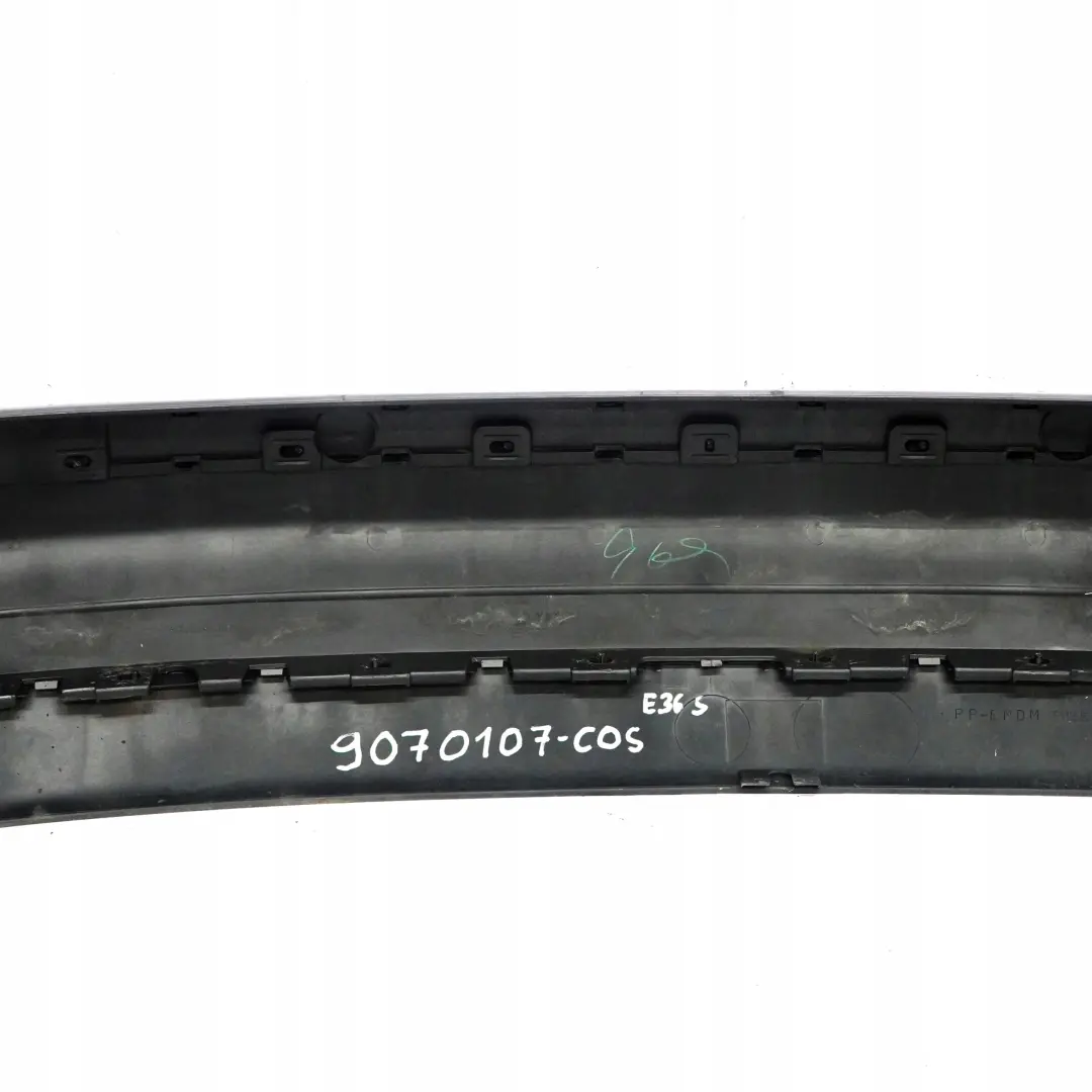 Bumper Trim Panel Cosmosschwarz Cosmos Black Metallic - 303 to BMW 3 E36 Rear with Part number 9070107 BMW 3 E36 Rear Bumper Trim Panel Cosmosschwarz Cosmos Black Metallic - 303 - SKU 9070107-COS - Part number 9070107