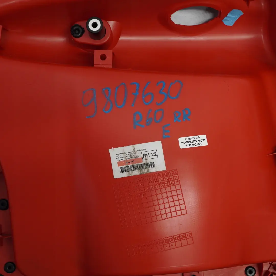 Garniture de Porte Arriere Droite Noir Pur Red Rouge pour Mini Countryman R60 à propos du numéro de pièce 9807630 Mini Countryman R60 Garniture de Porte Arriere Droite Noir Pur Red Rouge - SKU 9807630 - Numéro de pièce 9807630