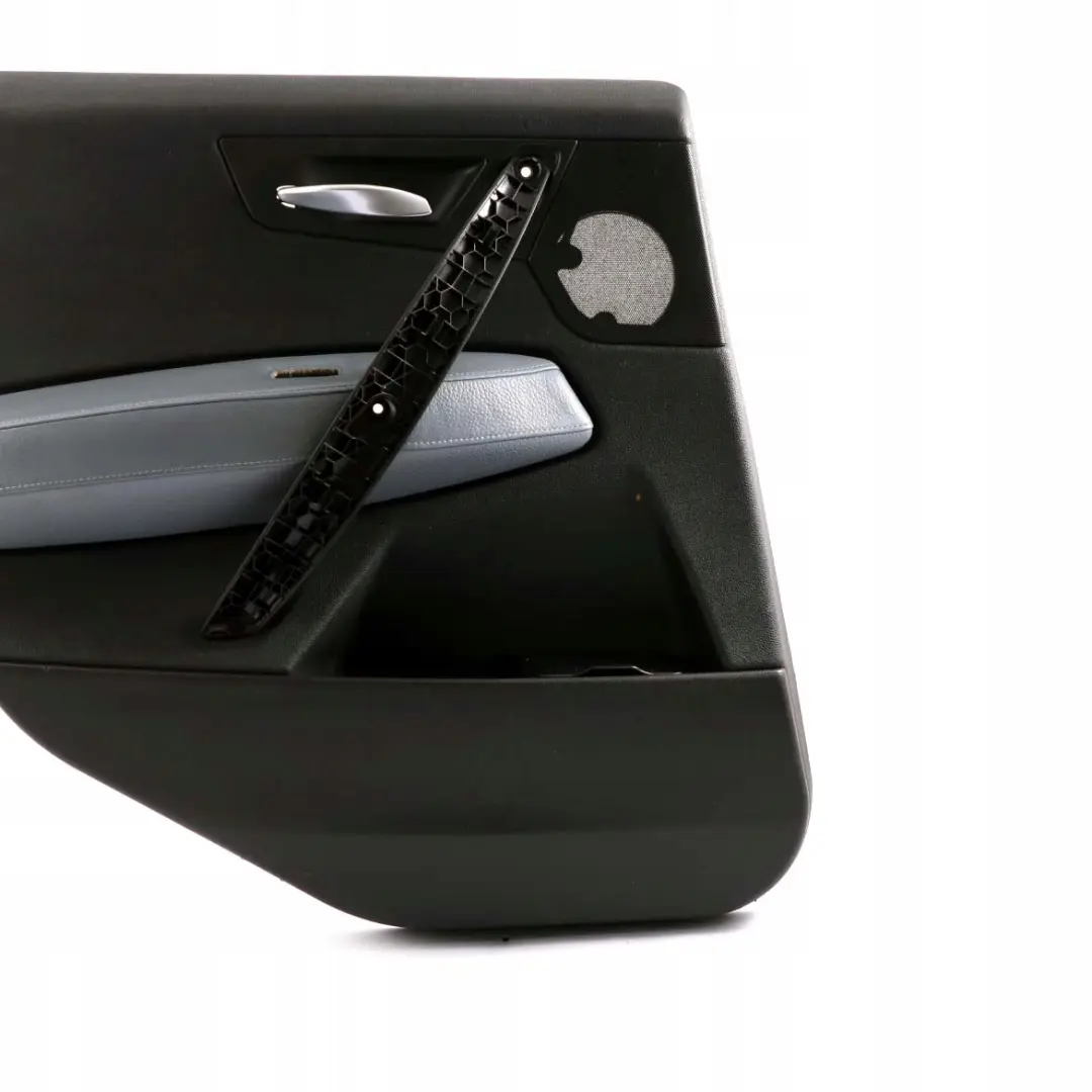 Left N/S Door Card Lining Leather Black Grey Blue to BMW X3 Series E83 Rear with Part number 3415901 BMW X3 Series E83 Rear Left N/S Door Card Lining Leather Black Grey Blue - SKU 3415901 - Part number 3415901