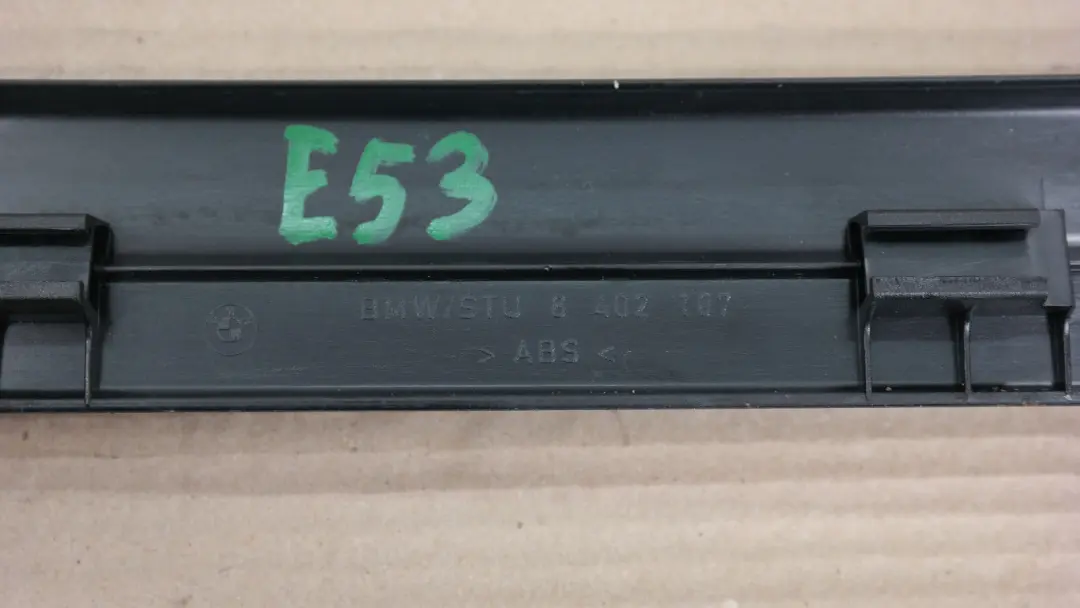 Front Left Entrance Cover Kick Trim Black to BMW X5 Series E53 with Part number 8402107 BMW X5 Series E53 Front Left Entrance Cover Kick Trim Black - SKU 8402107 - Part number 8402107