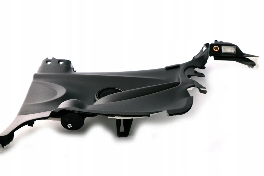 Right O/S Lateral Trim Panel Hi-Fi Carbon Black to Mini Cooper F56 Rear with Part number 7410574 Mini Cooper F56 Rear Right O/S Lateral Trim Panel Hi-Fi Carbon Black - SKU 7410574 - Part number 7410574