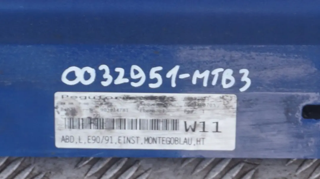 BMW E90 E91 Listello Portiera Apertura Gonna SX Montegoblau Blu Metallizzato - SKU 0032951-MTB3 - Numero di parte 0032951