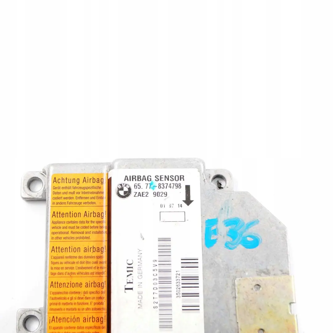 BMW Z3 E36 Airbag Unit? Controllo Modulo Sensore Ecu - SKU 8374798 - Numero di parte 8379502