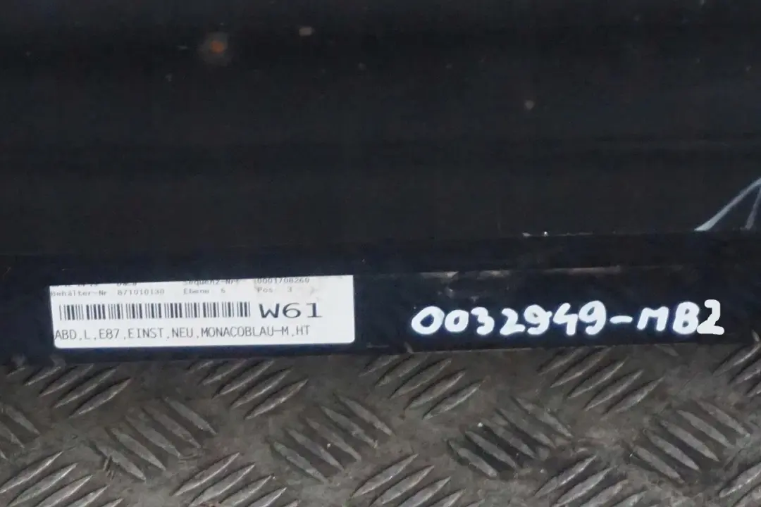 BMW E87 Sill strip side skirt left Monacoblau Monaco Blue Metallic - SKU 0032949-MB2 - Número de pieza 0032949