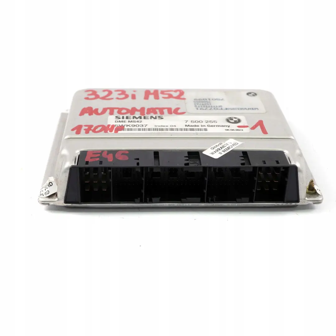 BMW 3 er E46 325i M54 192HP ECU Steuergerät DME 7511570 EWS3 + Schlüssel - SKU 7500255-1 - Teilenummer 7500255