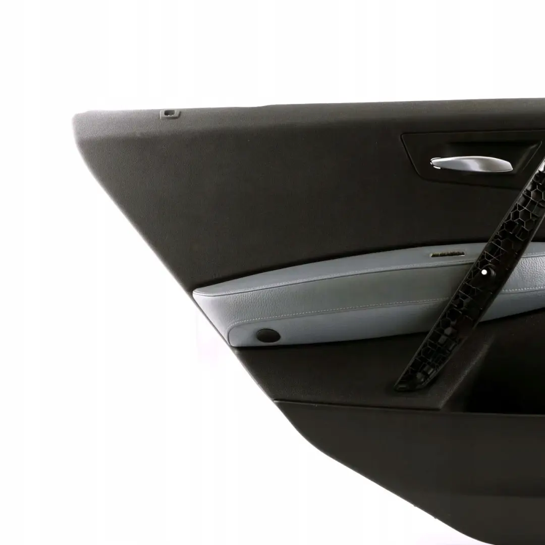 Left N/S Door Card Lining Leather Black Grey Blue to BMW X3 Series E83 Rear with Part number 3415901 BMW X3 Series E83 Rear Left N/S Door Card Lining Leather Black Grey Blue - SKU 3415901 - Part number 3415901