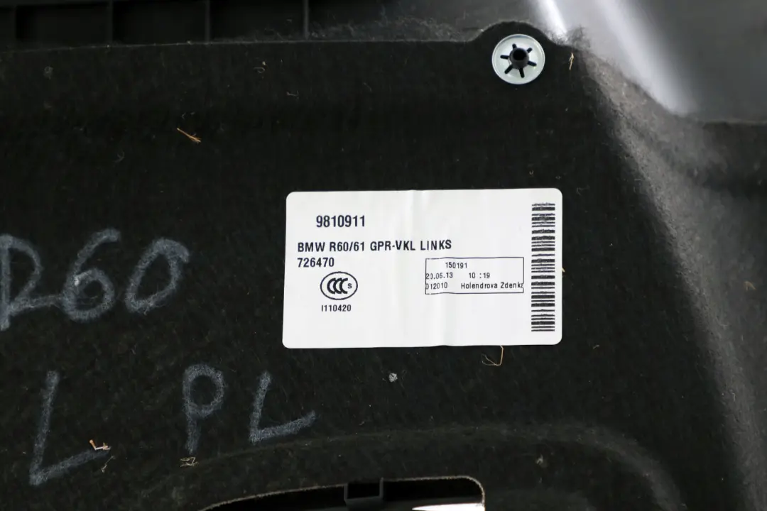 Left N/S Boot Trunk Luggage Trim Panel Dark Tobacco to BMW Mini Countryman R60 with Part number 9810911 BMW Mini Countryman R60 Left N/S Boot Trunk Luggage Trim Panel Dark Tobacco - SKU 9810911-1 - Part number 9810911