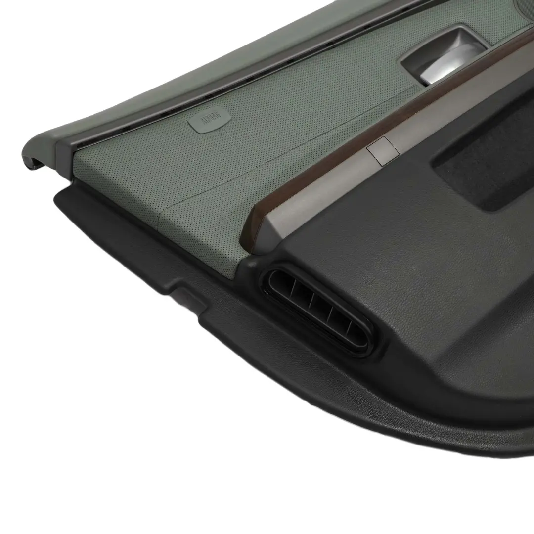 Front Left N/S Door Card Leather Nasca Green Lining Trim to BMW 7 Series E65 E66 with Part number 7142669 BMW 7 Series E65 E66 Front Left N/S Door Card Leather Nasca Green Lining Trim - SKU 7142669 - Part number 7142669