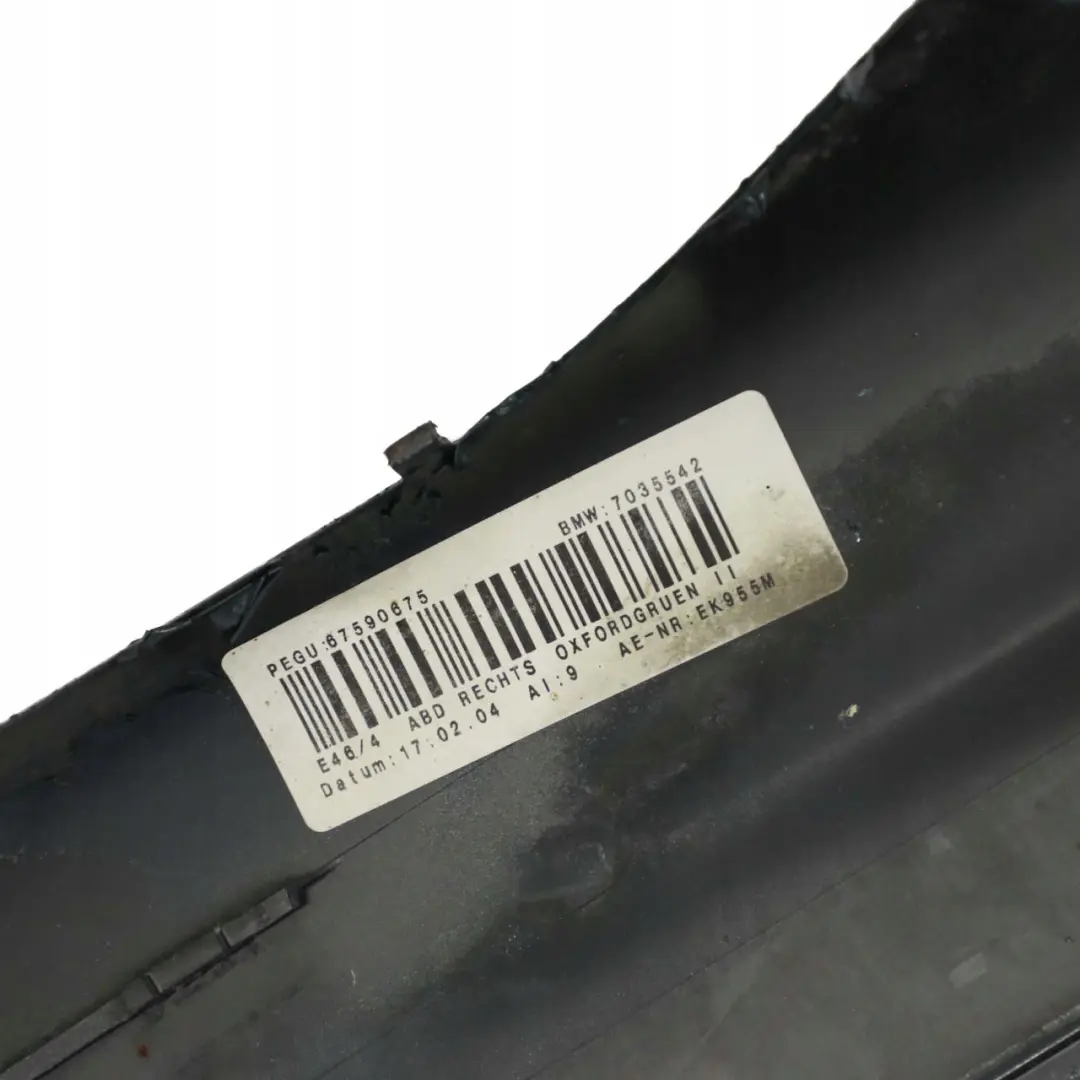 Derecho O / faldon lateral Kick Panel Verde Oxford 430 para BMW E46 Berlina Touring con número de pieza 9071632 BMW E46 Berlina Touring Derecho O / faldon lateral Kick Panel Verde Oxford 430 - SKU 9071632-OXF - Número de pieza 9071632