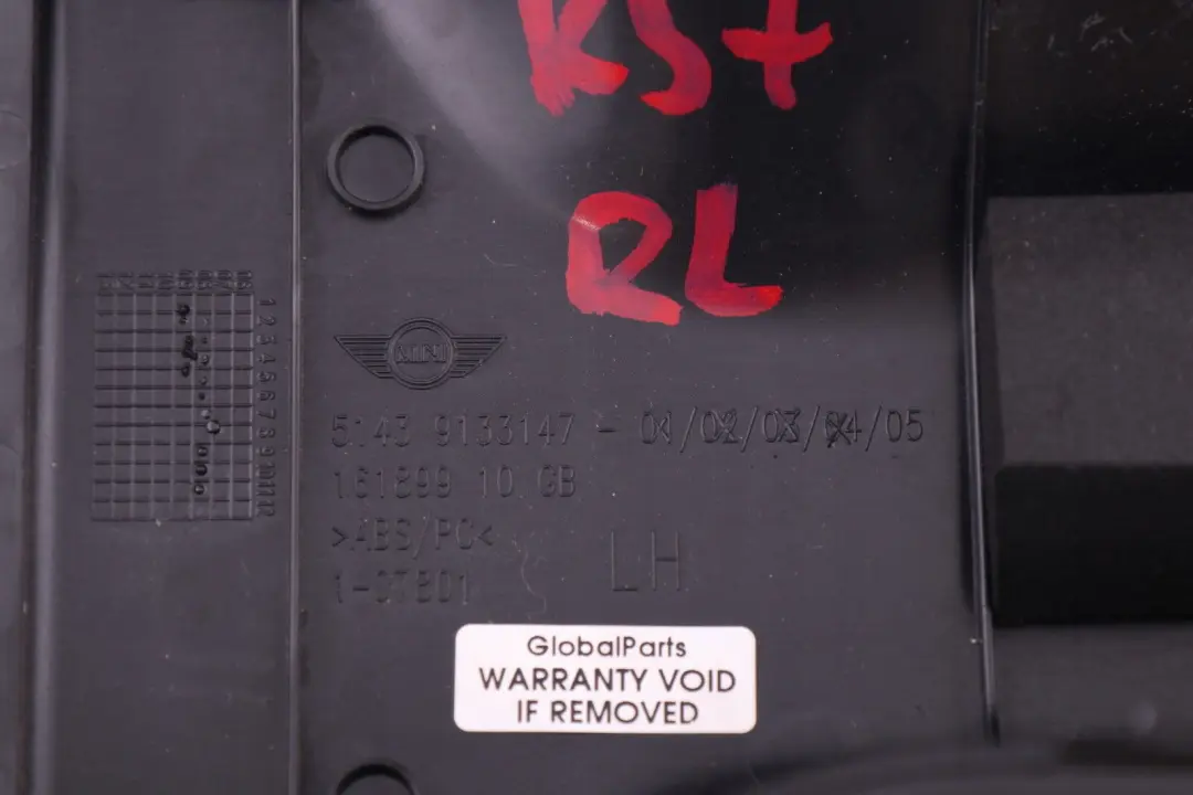 Mini R57 R57N LCI Blende Gurtaustritt Hinten li. RĂĽckseite Schwarz - SKU 9133147 - Teilenummer 9133147