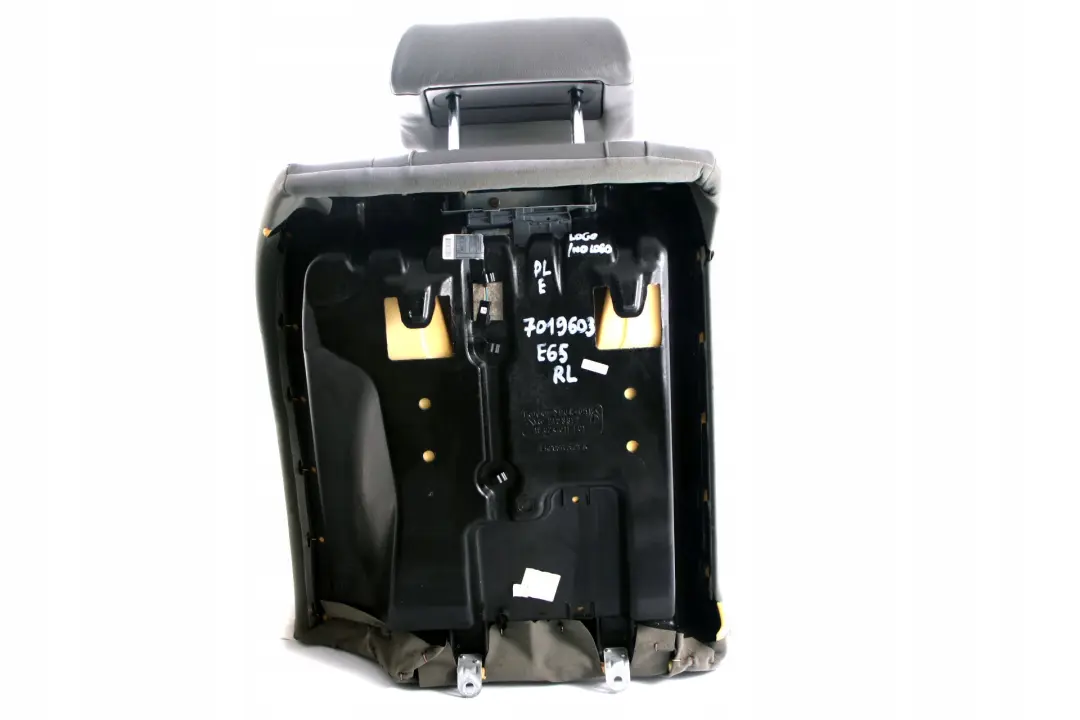 BMW 7 er E65 E66 E67 Hinten Sitz Links Rückenlehne Bezug Leder Flannelgrau - SKU 7019603 - Teilenummer 7019603
