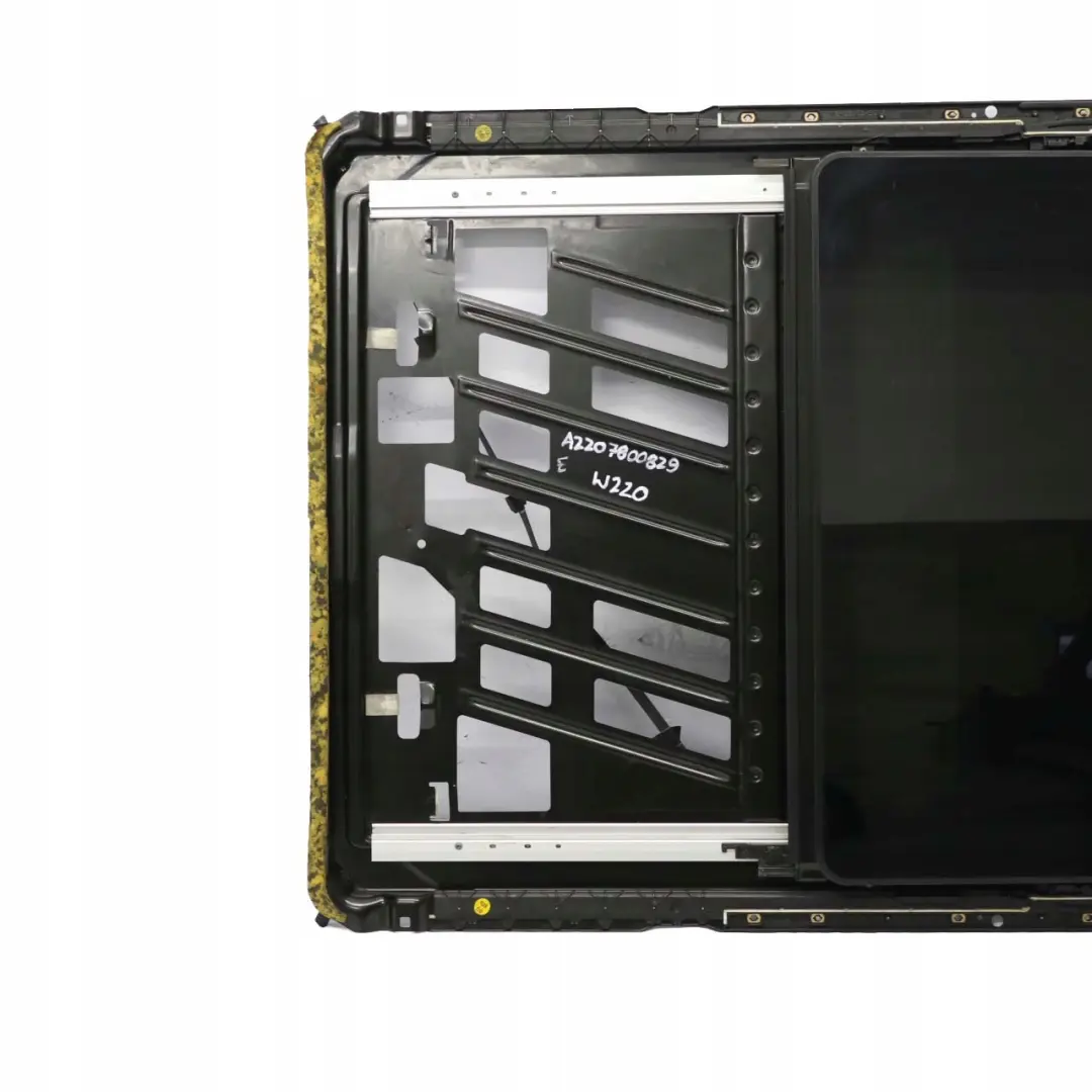 Mercedes-Benz S-Class W220 Sliding Roof Sunroof Mechanism Window Glass to with Part number A2207800829 Mercedes-Benz S-Class W220 Sliding Roof Sunroof Mechanism Window Glass - SKU A2207800829 - Part number A2207800829