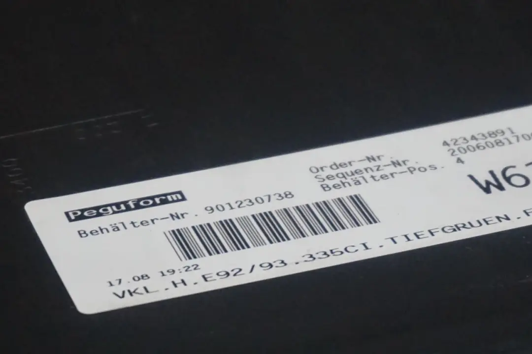 Bumper Panel PDC Tiefgruen Deep Green - A43 to BMW 3 Series E92 E93 335d 335i Rear with Part number 0034474 BMW 3 Series E92 E93 335d 335i Rear Bumper Panel PDC Tiefgruen Deep Green - A43 - SKU 0034475-TG - Part number 0034474