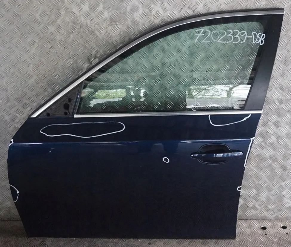  Genuine BMW 5 SERIES E60 E61 Door Front Left N/S Tiefseeblau Deep Sea Blue A76 - SKU 7202339-DSB - Part number 7202339