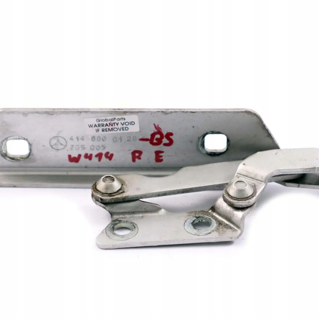Mercedes-Benz Vaneo W414 Delantera Derecha Bisagra Capo Plata Brillante 744 para con número de pieza A4148800128 Mercedes-Benz Vaneo W414 Delantera Derecha Bisagra Capo Plata Brillante 744 - SKU A4148800128-BS - Número de pieza A4148800128