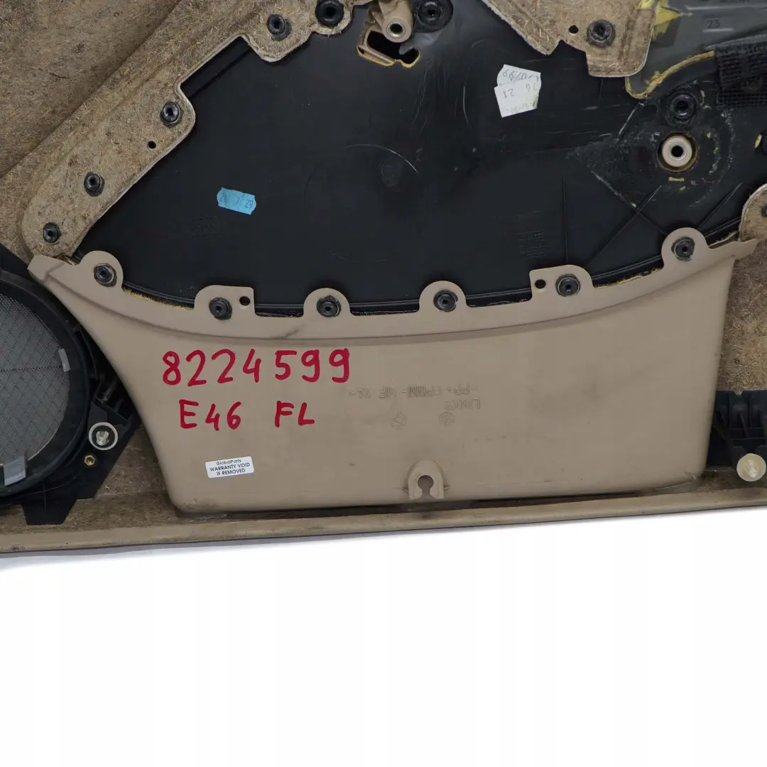 Türverkleidung Vorn Links Leder Montana Hellbeige für BMW 3 E46 Limousine Kombi mit Teilenummer 8224599 BMW 3 E46 Limousine Kombi Türverkleidung Vorn Links Leder Montana Hellbeige - SKU 8224599 - Teilenummer 8224599