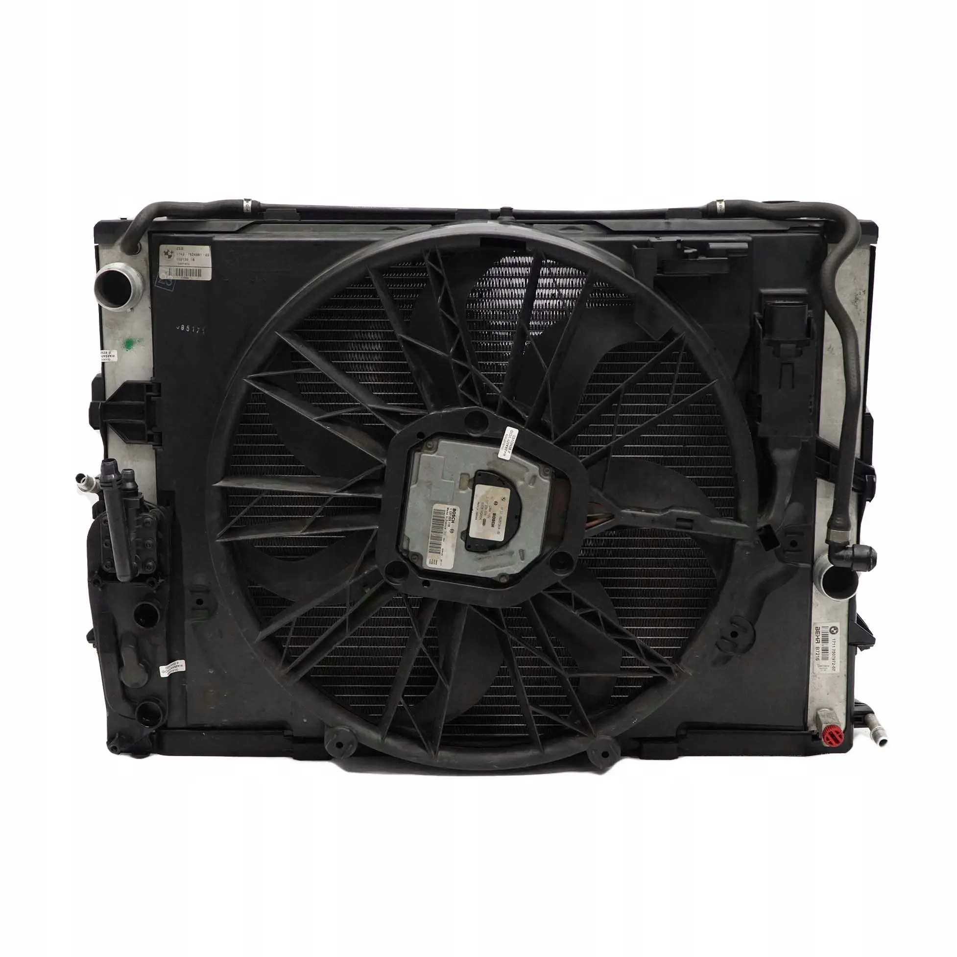 BMW 7 Series E65 E66 N62 735i 745i Complete Engine Cooling Radiator Shroud Fan