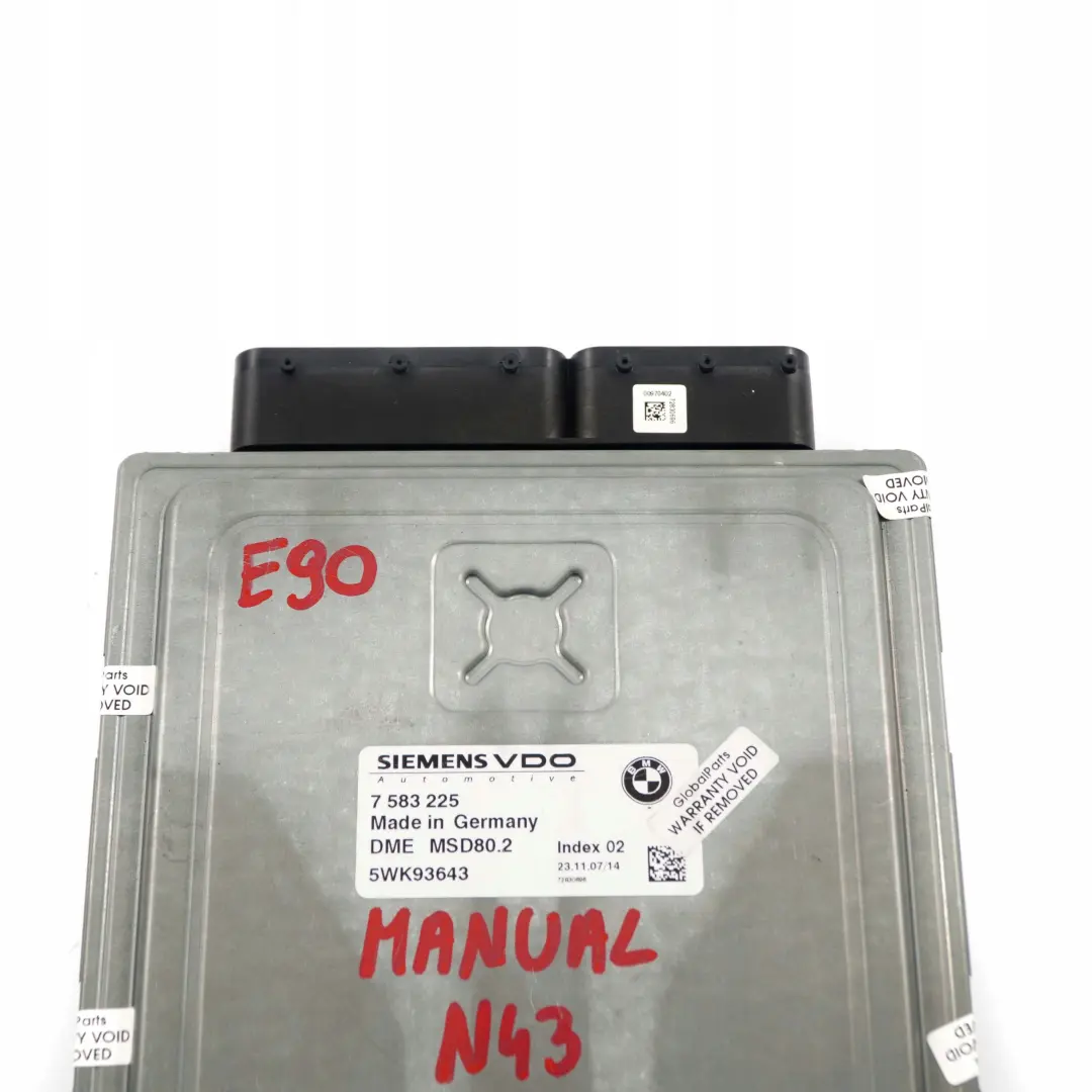 BMW 1 3 Series E87 LCI E90 Petrol N43 DME Engine Control Unit Manual - SKU 7583225 - Part number 7583225