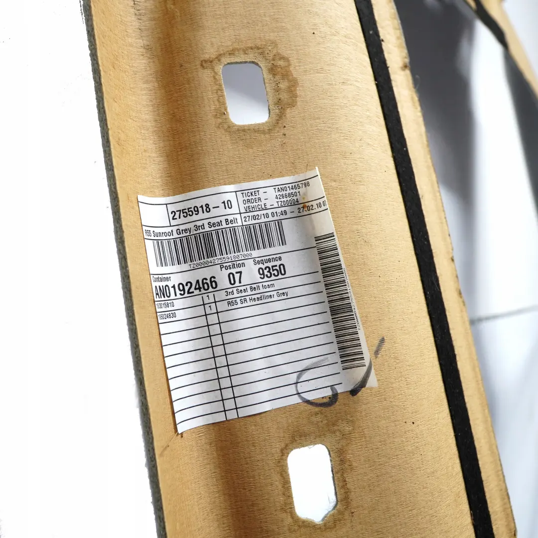 Roof Lining Roofliner Slide / Tilt Sunroof Grey POLSKA to Mini Cooper R55 Clubman with Part number 2755918 Mini Cooper R55 Clubman Roof Lining Roofliner Slide / Tilt Sunroof Grey POLSKA - SKU 2755918 - Part number 2755918