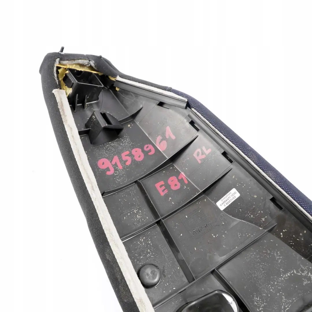 Acabado Lateral Tela Asiento Trasero Izquierdo Red Azul Monaco para BMW E81 E82 con número de pieza 9158961 BMW E81 E82 Acabado Lateral Tela Asiento Trasero Izquierdo Red Azul Monaco - SKU 9158961 - Número de pieza 9158961