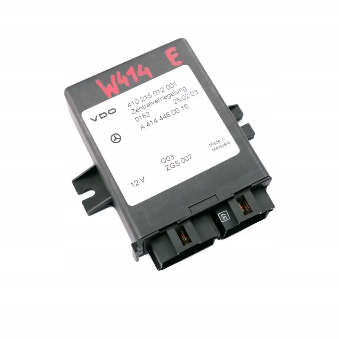 W414 Modulo Cierre Centralizado Unidad Control ECU para Mercedes Vaneo con número de pieza A4144460016 Mercedes Vaneo W414 Modulo Cierre Centralizado Unidad Control ECU - SKU A4144460016 - Número de pieza A4144460016