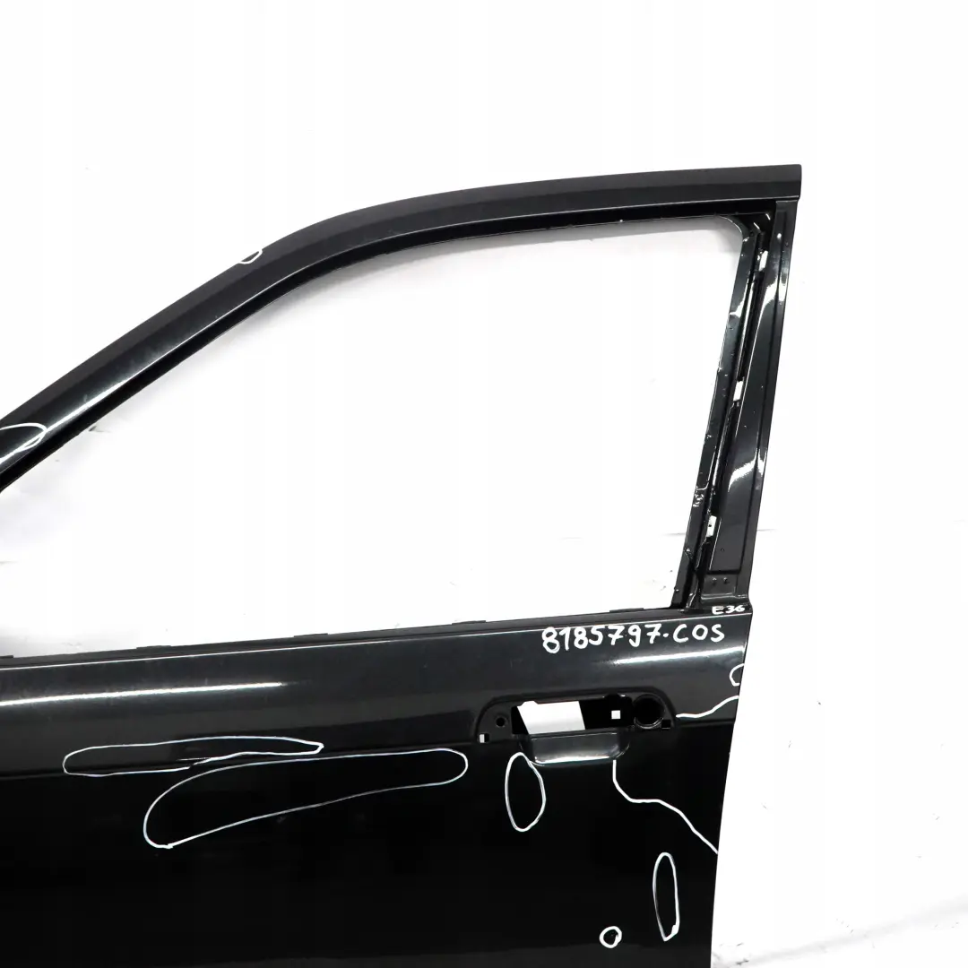 Door Front Left N/S Cosmosschwarz Black Metallic - 303 to BMW 3 E36 Saloon Touring with Part number 8185797 BMW 3 E36 Saloon Touring Door Front Left N/S Cosmosschwarz Black Metallic - 303 - SKU 8185797-COS - Part number 8185797
