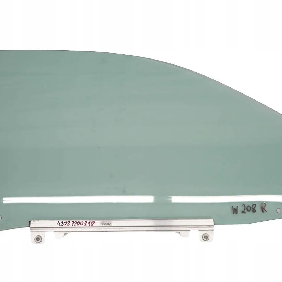 Mercedes-Benz CLK W208 Front Right O/S Window Glass Green AS2 to with Part number A2087200818 Mercedes-Benz CLK W208 Front Right O/S Window Glass Green AS2 - SKU A2087200818 - Part number A2087200818
