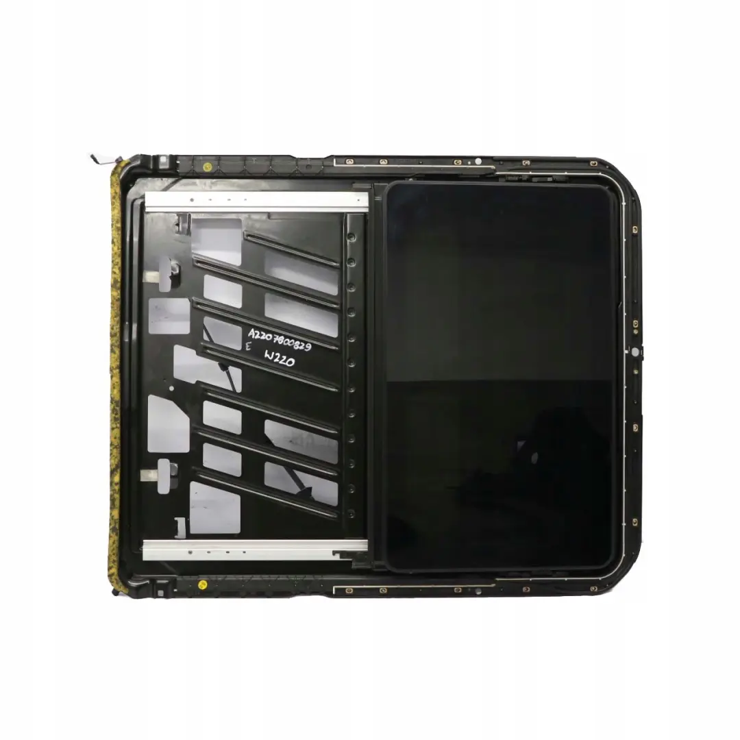Mercedes-Benz S-Class W220 Sliding Roof Sunroof Mechanism Window Glass to with Part number A2207800829 Mercedes-Benz S-Class W220 Sliding Roof Sunroof Mechanism Window Glass - SKU A2207800829 - Part number A2207800829