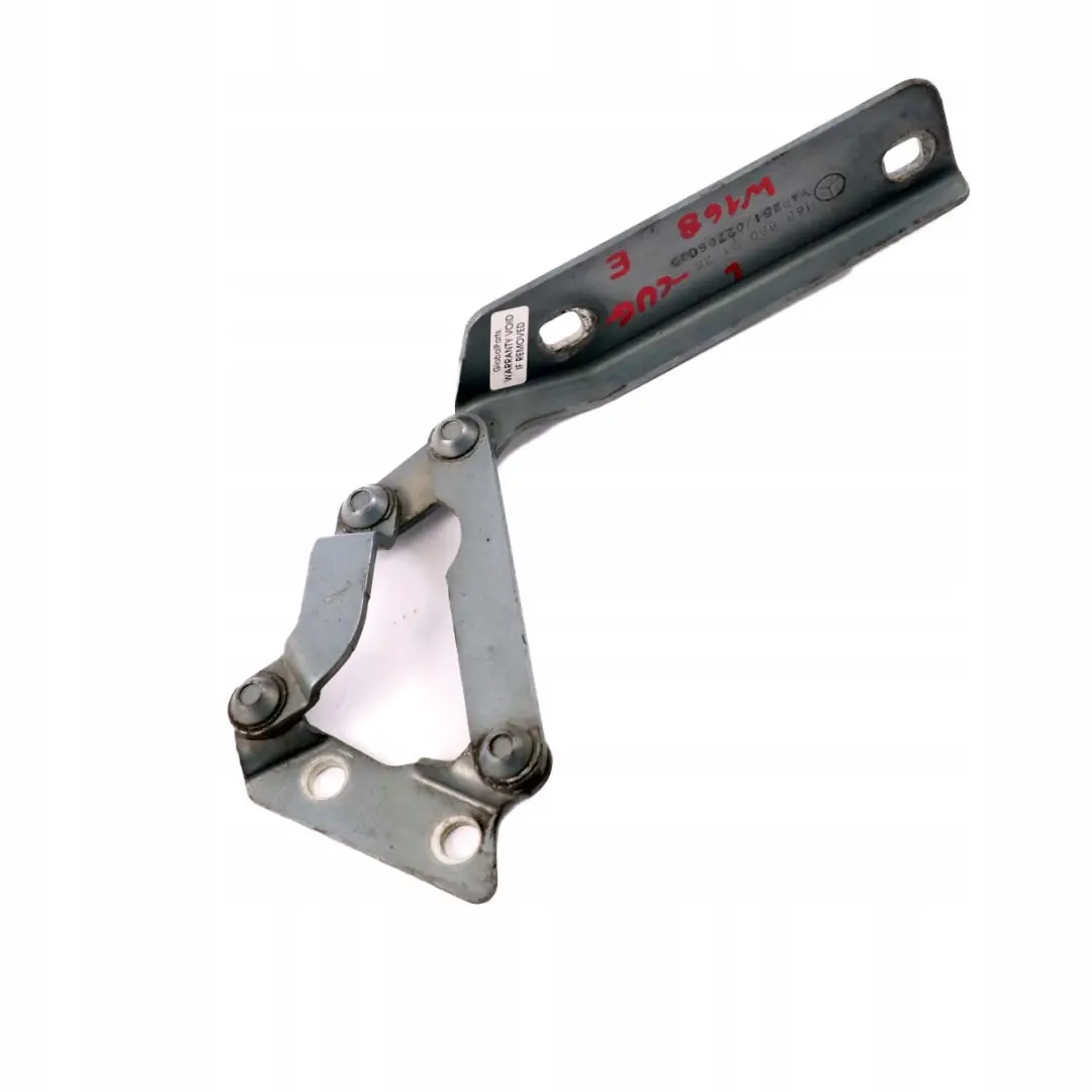 Mercedes-Benz A W168 Hinge Left N/S Hood Bonnet Front Cumulus Grey - 757 to with Part number A1688800228 Mercedes-Benz A W168 Hinge Left N/S Hood Bonnet Front Cumulus Grey - 757 - SKU A1688800128-CUG - Part number A1688800228