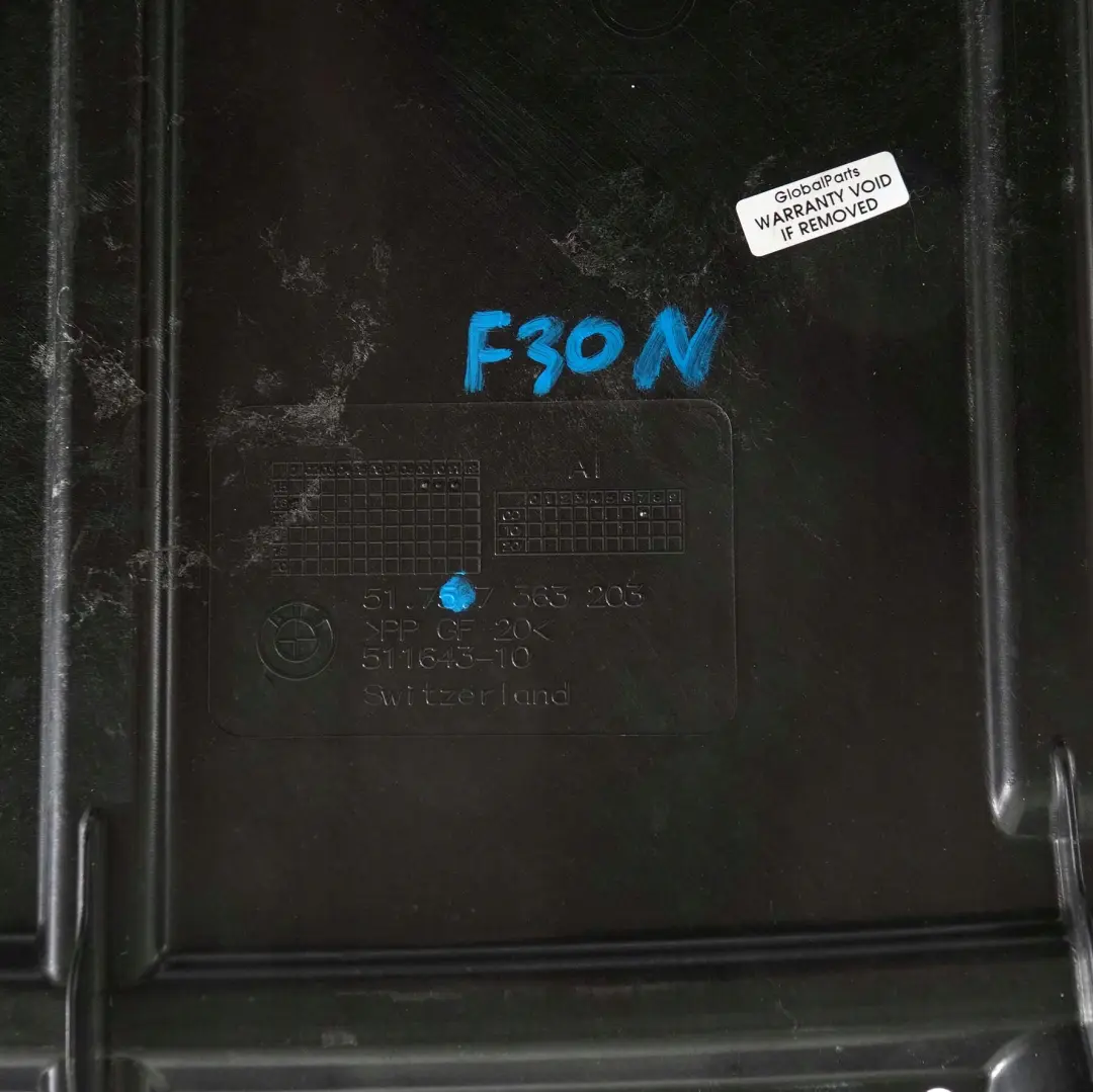 BMW 3 Reihe F30 330e Hybrid Unterbodenverkleidung Hinten - SKU 7363203 - Teilenummer 7363203